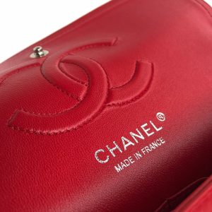 FLAP BAG MEDIUM 25CM RED PATENT CALFSKIN SILVER HARDWARE