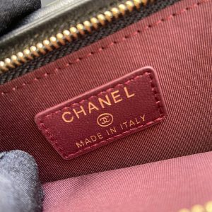 CC Compact Double Pouch Black Sheepskin GHW 229643