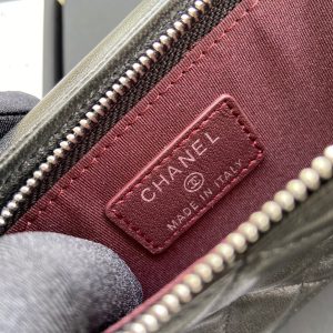 CC Compact Double Pouch Black Sheepskin Silver Steel 229645