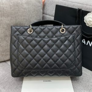 CC GRAND SHOPPING TOTE BAG 34CM BLACK CAVIAR SILVER HARDWARE