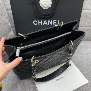 CC GRAND SHOPPING TOTE BAG 34CM BLACK CAVIAR SILVER HARDWARE