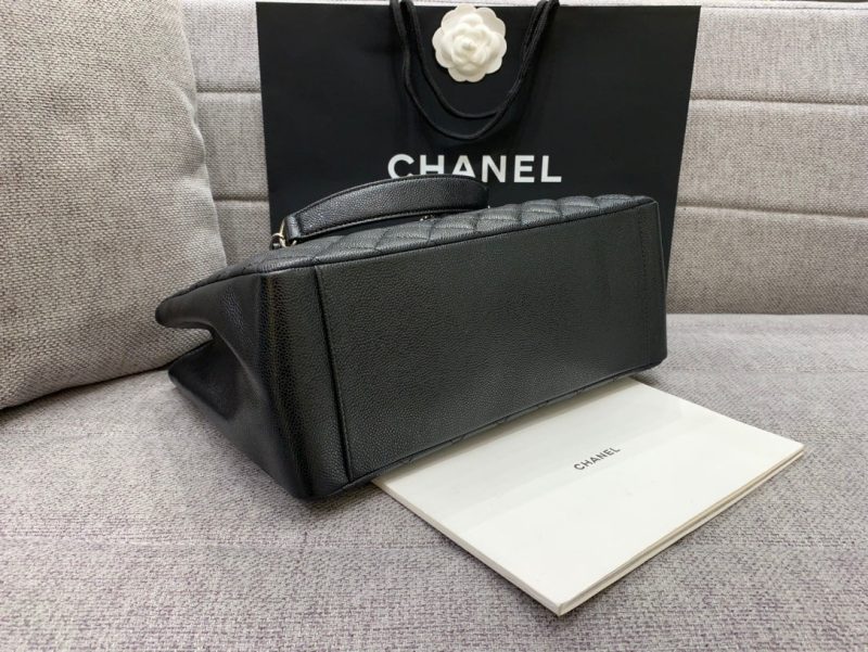 CC GRAND SHOPPING TOTE BAG 34CM BLACK CAVIAR SILVER HARDWARE