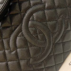 CC GRAND SHOPPING TOTE BAG 34CM BLACK CAVIAR SILVER HARDWARE