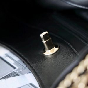 cc hobo bag 26cm black lambskin silver hardware