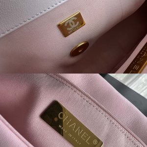 19 FLAP BAG 30 PINK GOATSKIN