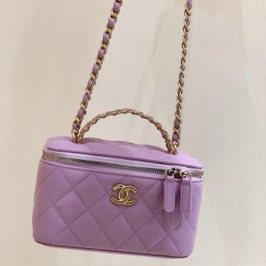 CC VANITY CASE 19 PINK CAVIAR GOLD HARDWARE