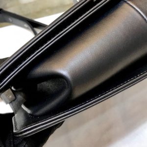 BOY BAG MEDIUM 25 BLACK QUILTED LAMBSKIN AGED RUTHENIUM HARDWARE