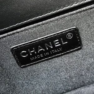 BOY BAG SMALL 20 BLACK QUILTED LAMBSKIN AGED RUTHENIUM HARDWARE