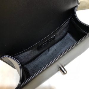 BOY BAG SMALL 20 BLACK QUILTED LAMBSKIN AGED RUTHENIUM HARDWARE