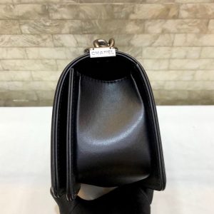 BOY BAG SMALL 20 BLACK QUILTED LAMBSKIN AGED RUTHENIUM HARDWARE