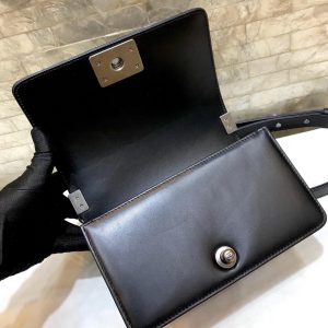 BOY BAG SMALL 20 BLACK QUILTED LAMBSKIN AGED RUTHENIUM HARDWARE