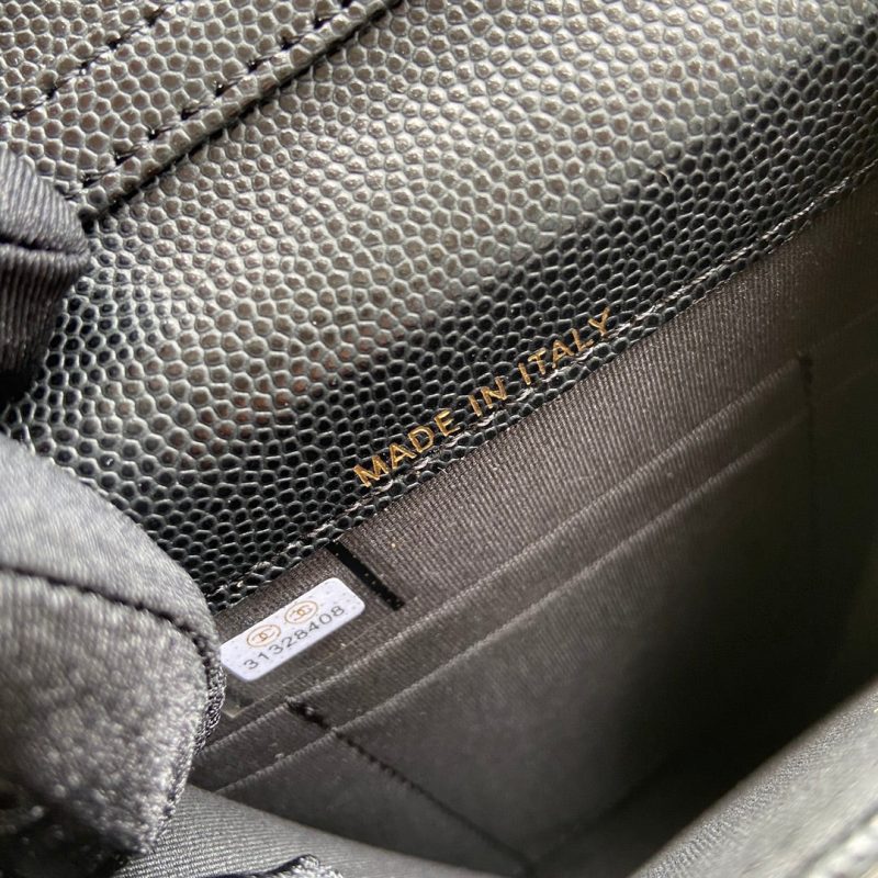 CC Phone Holder Pale & Air Pod Bag Black Caviar Diamond Hardware 229776