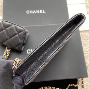 CC Phone Holder Pale & Air Pod Bag Black Caviar Diamond Hardware 229776