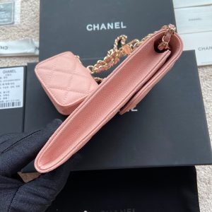 CC Phone Holder Pale & Air Pod Bag Pink Caviar Diamond Hardware 229778