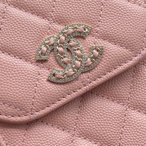 CC Phone Holder Pale & Air Pod Bag Pink Caviar Diamond Hardware 229778