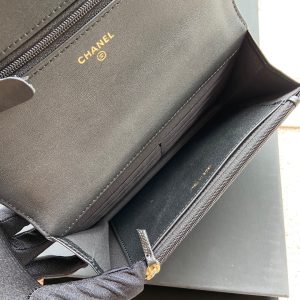 CC Logo Flap Bag 20cm Black Caviar GHW 235167