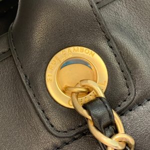 CC DEAUVILLE TOTE BAG 39CM BLACK CALFSKIN MULTICOLOR LOGO