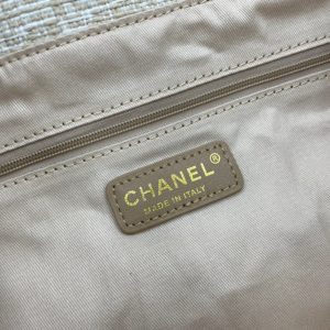 CC Deauville Tweed Bag Brown Leather Gold Hardware 2