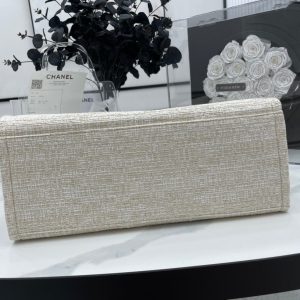 CC Deauville Tweed Bag Brown Leather Gold Hardware 2