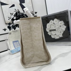 CC Deauville Tweed Bag Brown Leather Gold Hardware 2