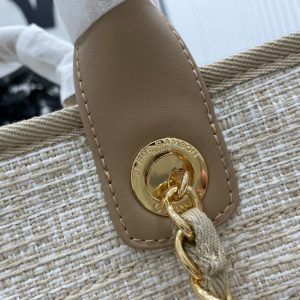 CC Deauville Tweed Bag Brown Leather Gold Hardware 2