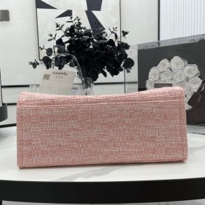 CC Deauville Tweed Bag Pink Leather Silver Hardware 6