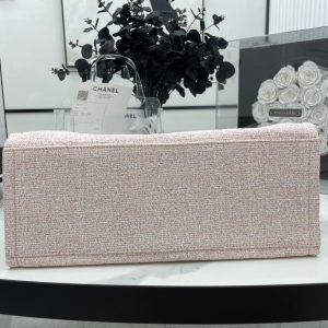 CC Deauville Tweed Bag Pink Leather Gold Hardware 3