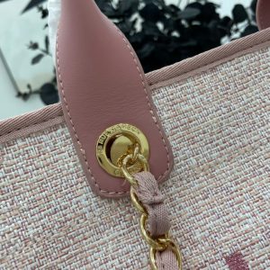 CC Deauville Tweed Bag Pink Leather Gold Hardware 3