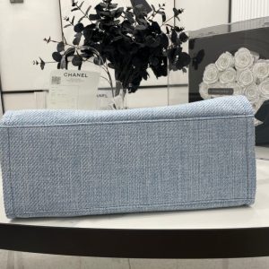 CC Deauville Tweed Bag Light Beige Leather Silver Hardware 15