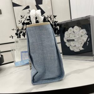 CC Deauville Tweed Bag Light Beige Leather Silver Hardware 15