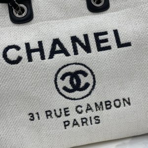 CC Deauville Tweed Bag Black Leather Silver Hardware 16