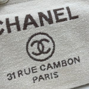 CC Deauville Tweed Bag Light Beige Leather Silver Hardware 9