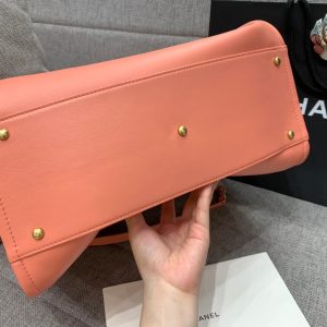 CC DEAUVILLE TOTE BAG 39CM ORANGE CALFSKIN MULTICOLOR LOGO