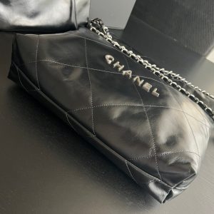 CC HOBO BAG 22 BLACK LAMBSKIN SILVER HARDWARE