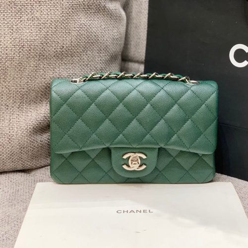 20220929_i1664442441_3825_0_jpg flap bag mini 20cm dark blue green caviar silver hardware