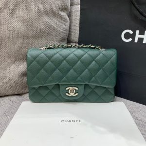 20220929_i1664442441_4173_1_jpg flap bag mini 20cm dark blue green caviar silver hardware