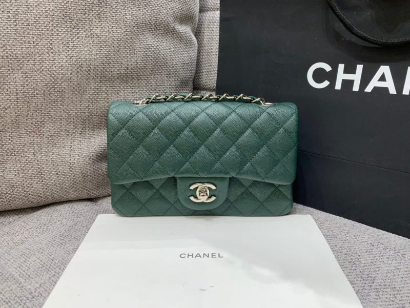 20220929_i1664442441_4173_1_jpg flap bag mini 20cm dark blue green caviar silver hardware