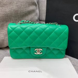 20220929_i1664442816_9382_1_jpg flap bag mini 20cm dark green caviar silver hardware