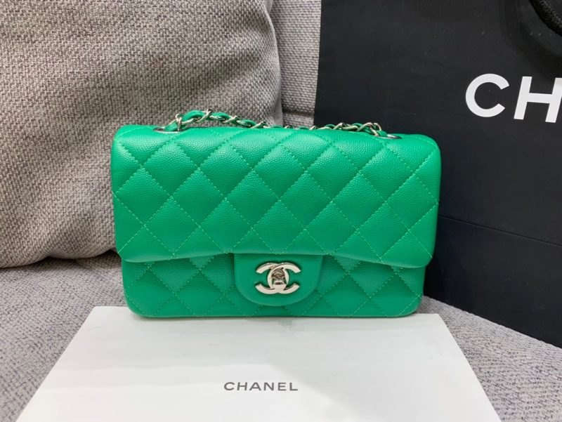 20220929_i1664442816_9382_1_jpg flap bag mini 20cm dark green caviar silver hardware