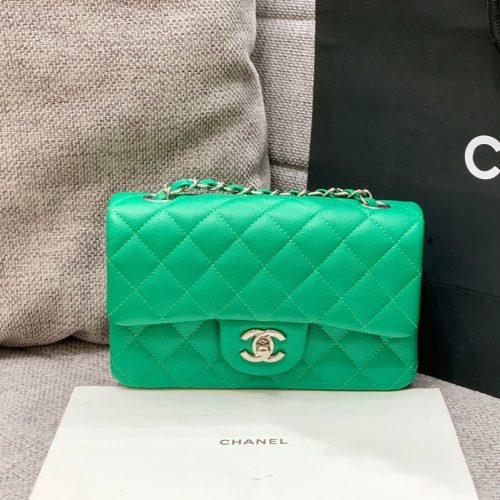 20220929_i1664442816_9906_0_jpg flap bag mini 20cm dark green caviar silver hardware