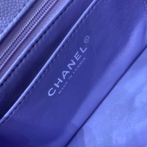 flap bag mini 20cm purple caviar silver hardware