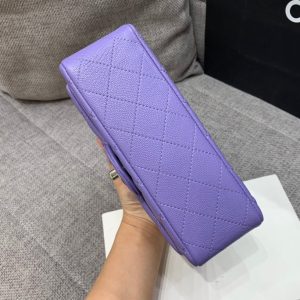 flap bag mini 20cm purple caviar silver hardware