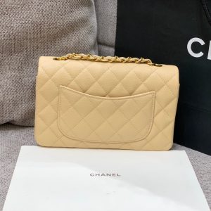 flap bag mini 20cm beige caviar gold hardware
