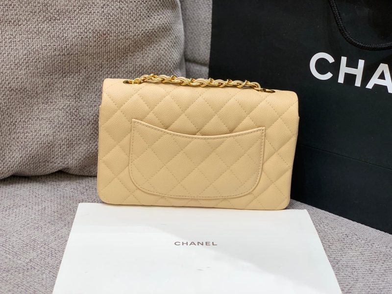 flap bag mini 20cm beige caviar gold hardware
