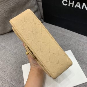 flap bag mini 20cm beige caviar gold hardware