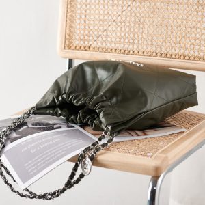 cc 22 hobo olive calfskin silver hardware