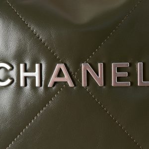 cc 22 hobo olive calfskin silver hardware