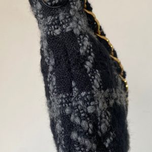 CC 2025 hobo handbag 24 black gray wool