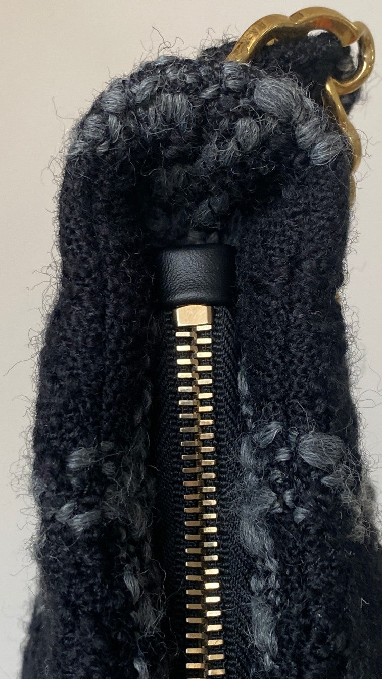 CC 2025 hobo handbag 24 black gray wool