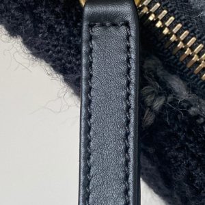 CC 2025 hobo handbag 24 black gray wool